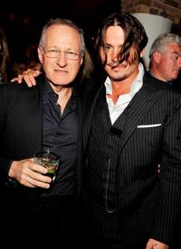 Director Michael Mann and Johnny Depp at the after party of the Illinois premiere of "Public Enemies."
