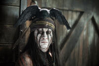 Johnny Depp as Tonto in "The Lone Ranger."