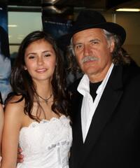Nina Dobrev and Rade Sherbedgia at the premiere of "Fugitive Pieces."