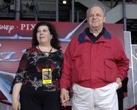Paul Dooley and Sarge at the world premiere screening of "Cars" at Lowe's Motor Speedway.