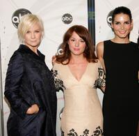 Laura Harris, Aubrey Dollar and Angie Harmon at the ABC Upfront presentation.