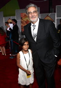 Placido Domingo and his granddaughter at the world premiere of "Beverly Hill Chihuahua."