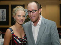 Kaitlin Doubleday and writer/director Rob McKittrick at the after party at the California premiere of "Waiting."