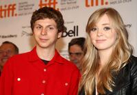 Michael Cera and Portia Doubleday at the press conference of "Youth In Revolt."
