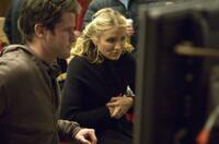 Director Richard Kelly and Cameron Diaz on the set of "The Box."