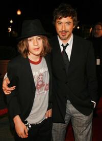 Robert Downey, Jr. and son Indio at the Los Angeles premiere of "Zodiac."
