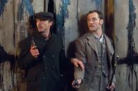 Robert Downey, Jr. as Sherlock Holmes and Jude Law as Dr. Watson in "Sherlock Holmes."
