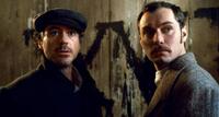 Robert Downey, Jr. as Sherlock Holmes and Jude Law as Dr. John Watson in "Sherlock Holmes."
