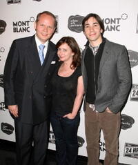 Jan-Patrick Schmitz, Rachel Dratch and Justin Long at the after party for opening night of the 8th Annual 24 Hour Plays on Broadway presented by Montblanc.