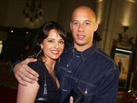 Jacqueline Obradors and Vin Diesel at the premiere of "A Man Apart."