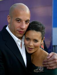 Vin Diesel and Thandie Newton at the premiere of "The Chronicles of Riddick".