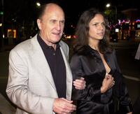 Robert Duvall and his Argentinian girlfriend Luciana Pedrazaat the Los Angeles premiere of "The 6th Day".