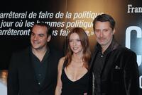 Francois-Xavier Demaison, Lea Drucker and Antoine Decaunes at the screening of "Coluche l'histoire d'un mec" (Coluche, the story of a guy).