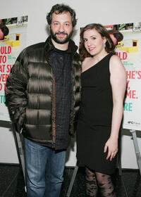 Producer Judd Apatow and Lena Dunham at the New York premiere of "Tiny Furniture."