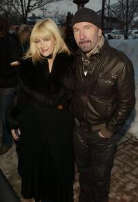 Director Lian Lunson and The Edge at the premiere of "Leonard Cohen: I'm Your Man" during the Sundance Film Festival.