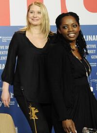 Trine Dyrholm and Lorna Brown at the press conference of "Little Soldier" during the 59th Berlin Film Festival.