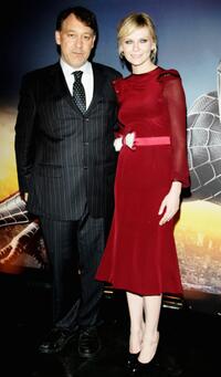 Kirsten Dunst and Sam Raimi at the ''Spider-Man 3'' premiere in Paris.