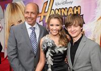 Director Peter Chelsom, Emily Osment and Jason Earles at the premiere of "Hannah Montana: The Movie."