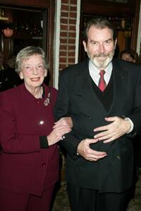 Richard Easton and Anne Kaufman Schneider at the after party of the play opening of "Henry IV."