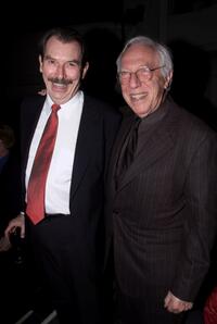Richard Easton and Producer Bernard Gersten at the opening party for Tom Stoppard's new play "The Invention of Love."