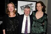 Kristine Nielsen, Christopher Durang and Sigourney Weaver at the Off-Broadway opening night of "Why Torture in Wrong and the People Who Love Them."