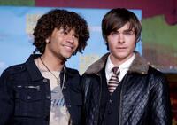 Corbin Bleu and Zac Efron at the DVD premiere of "High School Musical 2."