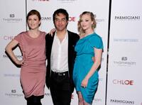 Julianne Moore, Atom Egoyan and Amanda Seyfried at the premiere of "Chloe."