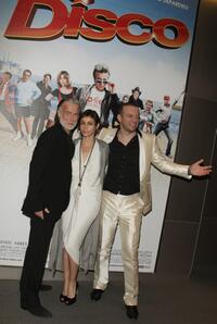 Franck Dubosc, Emmanuelle Beart and Samuel Le Bihan at the premiere of "Disco."