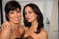 Eliza Dushku and Ana Ortiz at the Badgley Mischka Fall 2008 fashion show during Mercedes-Benz Fashion Week Fall 2008 at The Tent at Bryant Park.