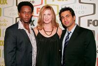 Edi Gathegi, Anne Dudek and Kal Penn at the FOX Fall Eco-Casino party.