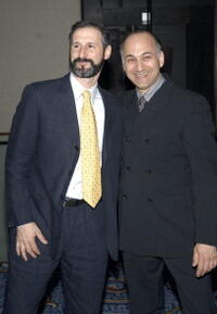 Richard Topol and Ned Eisenberg at the opening of the Lincoln Center Theater presents "Awake And Sing" after party.