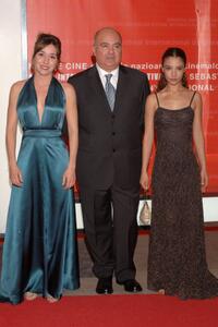 Lola Duenas, producer Agustin Almodovar and Johana Cobo at the 54th San Sebastian Film Festival.