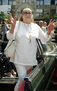 Anita Ekberg at the official inauguration of a fountain in central Berlin.