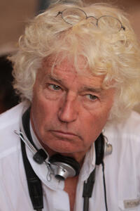 Director Jean-Jacques Annaud on the set of "Day of the Falcon."
