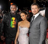 Idris Elba, Thandie Newton and Gerard Butler at the premiere of "Rocknrolla."