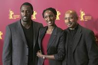 Idris Elba, Carole Karemera and director Raoul Peck at the photocall of "Sometimes In April" during the 55th Annual Berlinale International Film Festival.