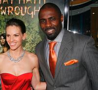 Hilary Swank and Idris Elba at the premiere of "The Reaping."