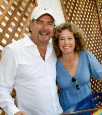 Director Bill Engvall and Nancy Travis at the A Time for Heroes Celebrity Carnival.