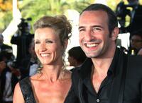 Alexandra Lamy and Jean Dujardin at the screening of "Les Chansons d'Amour" during the 60th edition of the Cannes Film Festival.