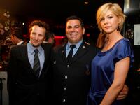 Bodhi Elfman, Andy Isolano and Jenna Elfman at the New York Rescue Workers Detoxification Project Charity Event.
