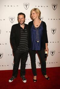 Bodhi Elfman and Jenna Elfman at the Tesla Motors LA Flagship Store Launch.