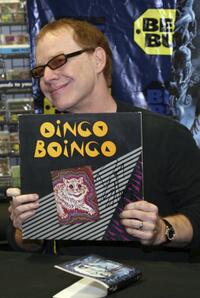 Danny Elfman at an old Oingo Boingo record at the store signing of "Corpse Bride".