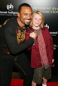 Mike Epps and Connor McCoy at the premiere of "Resident Evil: Extinction."