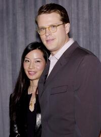 Cary Elwes and Lucy Liu at the nominations for the 7th Annual Screen Actors Guild Awards.