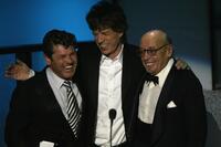 Jann S. Wenner, Mick Jagger and Ahmet Ertegun at the Rock & Roll Hall Of Fame 19th Annual Induction Dinner.