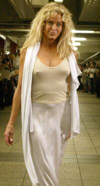 Farrah Fawcett at the Yeohlee show during the Olympus Fashion Week Spring 2005.