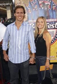 Nat Faxon and Guest at the premiere of "Beerfest."