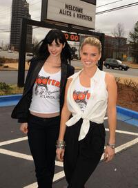 Krysten Ritter and Alice Eve at the Hooters in Atlanta, Georgia.