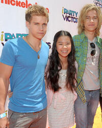 Glenn McCuen, Tiffany Espensen and Dillon Lane at the Orange Carpet of the Los Angeles premiere of "iParty With Victorious."
