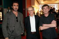 Eric Cantona, Ken Loach and Steve Evets at the UK premiere of "Looking for Eric."
